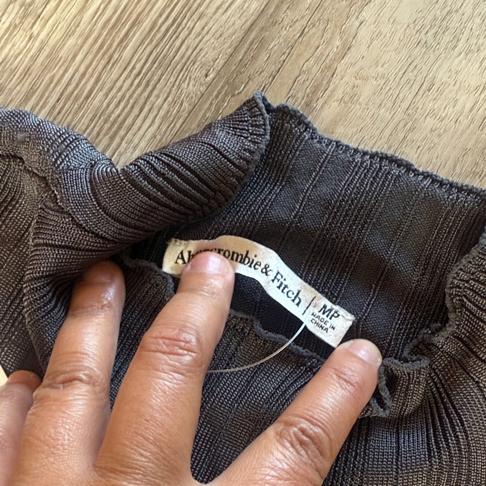 Abercrombie & Fitch Striped Black Long Sleeve Dress Size MP - Picture 3 of 8